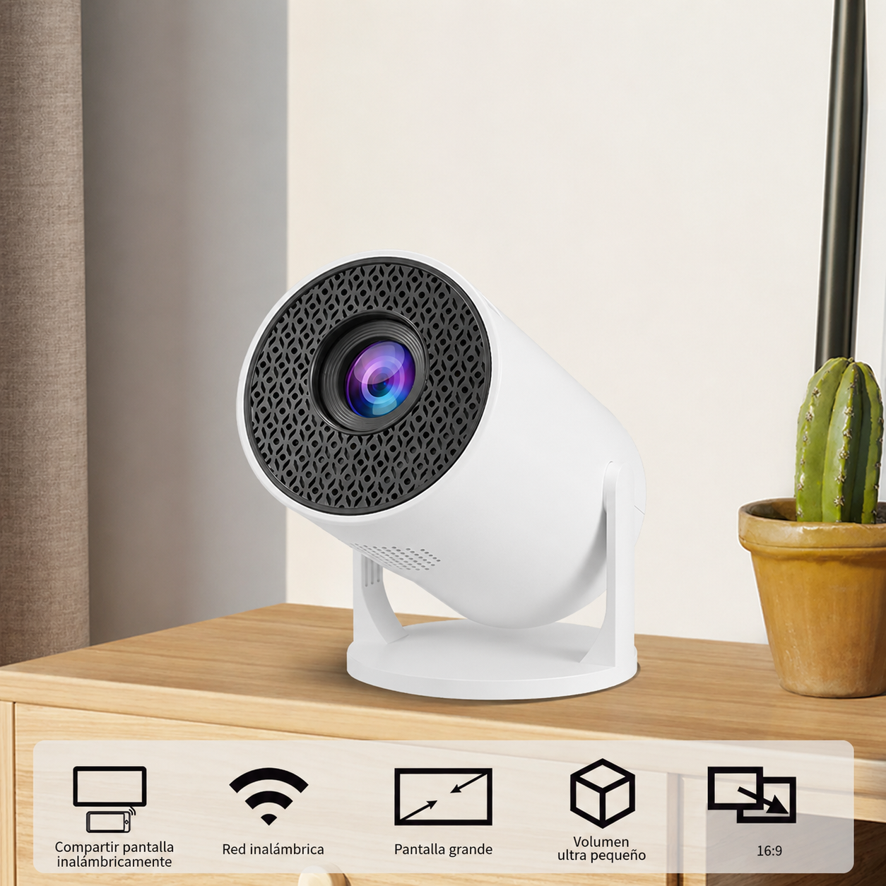 Proyector Portatil 1080P WiFi Bluetooth Auto Keystone 8000LM