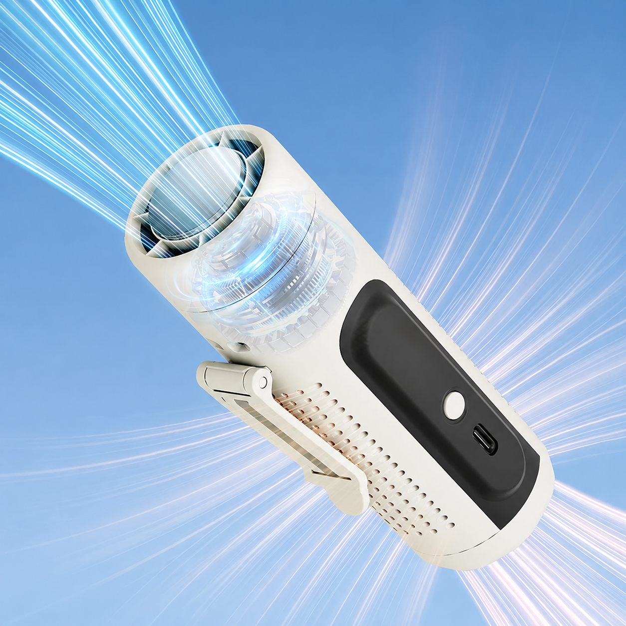 Ventilador de Cuello Mini Portatil USB Recargable 3000mAh 3 en 1