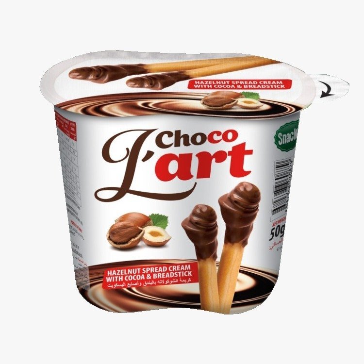 Vasito de crema de chocolate Choco L'Art + grissini (caja x 96)