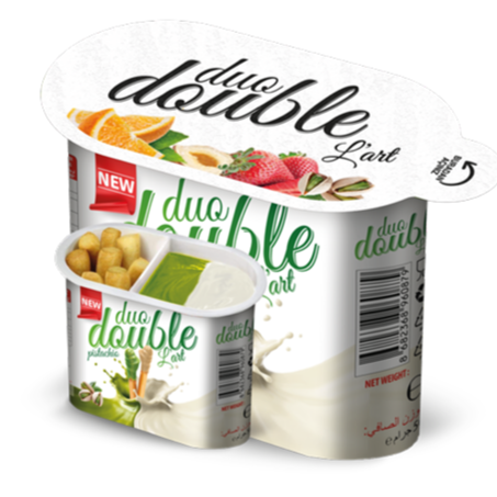 Vasito Duo Double L'Art – crema de leche sabor pistacho + grissini (caja x 96)