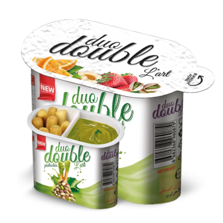 Vasito Duo Double L'Art – crema sabor pistacho + grissini (caja x 96)
