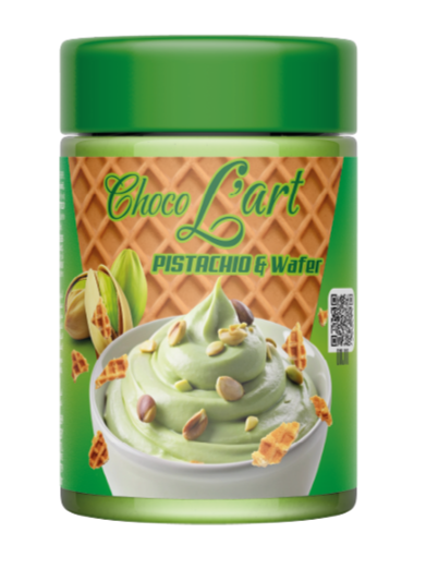 Frasco Choco L'Art Dubai – crema de pistacho con trocitos de crepp (caja x 12)