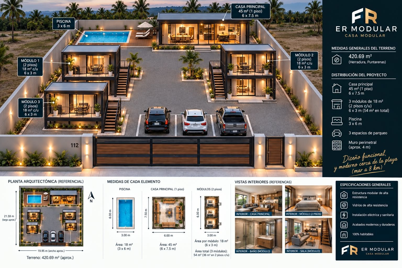 Construcion De Condominum Con Piscina - Casa Modular
