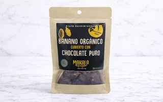 Banano Deshidratado con Chocolate Oscuro 100% Makala (35g)